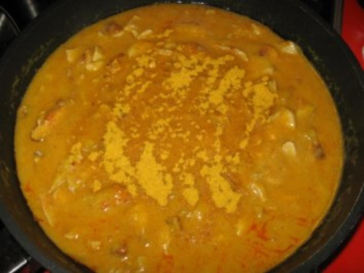 Kokos Curry Hühnchen mit Mango=indisch - einfach - 98 kcal/100g