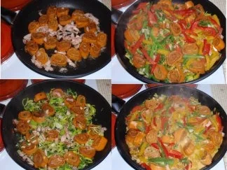 Rezept: Chilimaultaschen mit buntem Gemüse Bild Nr. 3 Chilimaultaschen mit buntem Gemüse - Rezept - Bild Nr. 3