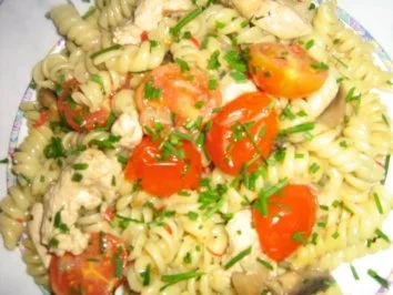 Nudelpfanne mit Champignons , Putengeschnetzeltem und Tomätchen - Rezept - Bild Nr. 8