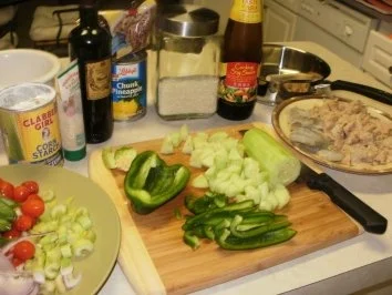 Rezept: Shrimps mit Huhnfleisch- Fleisch Reste mit Gemuese und Reis und Sosse - 180 Kalorien -Fettarm Bild Nr. 2 Shrimps mit Huhnfleisch- Fleisch Reste mit Gemuese und Reis und Sosse - 180 Kalorien -Fettarm - Rezept - Bild Nr. 2