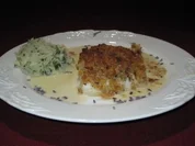 Steinbutt mit Lavendelkruste und Champagnersoße mit Pastinakenpüree - Rezept