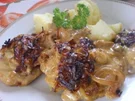 Zwiebel-Sahne-Schnitzel überbacken - Rezept