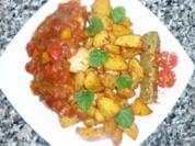 Scharfe Zigeunerwurst mit Kartoffelecken - Rezept