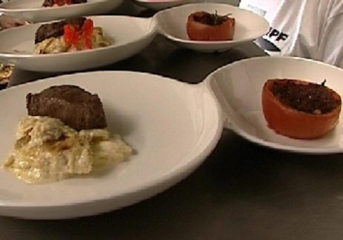 Bilder für Rinderfilet Camarguaise mit Gratin dauphinois u. Tomate provencale - Rezept