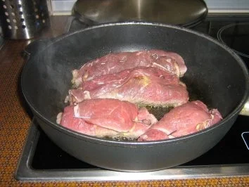 Rinderroulade klassisch mit Prinzeßbohnenpäckchen und  Püree - Rezept - Bild Nr. 5