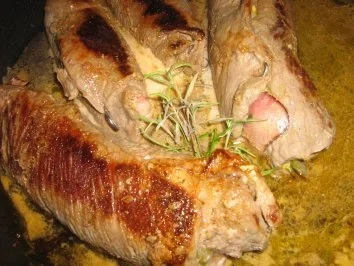 Rinderroulade klassisch mit Prinzeßbohnenpäckchen und  Püree - Rezept - Bild Nr. 7