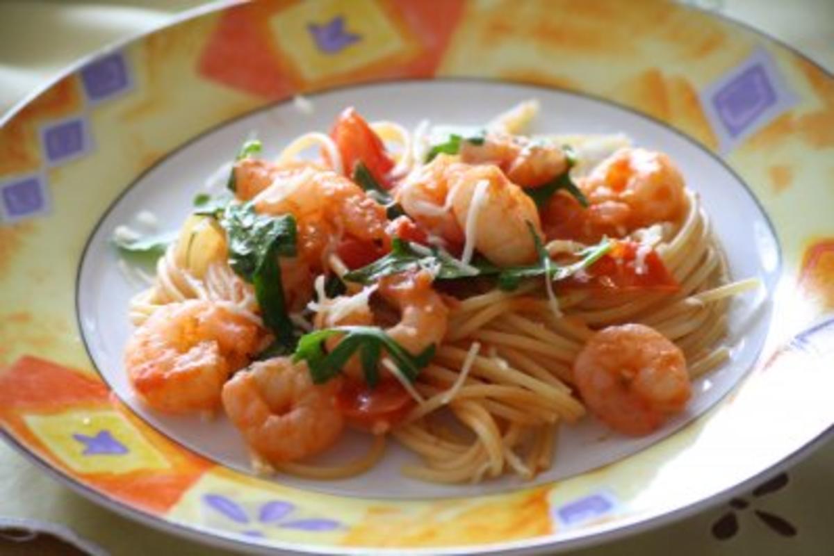 Bilder für Garnelen - Rucola - Spaghetti - Rezept