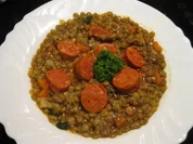 Rezept: Lentejas con Chorizo - Linsen mit spanischer Paprikawurst Lentejas con Chorizo - Linsen mit spanischer Paprikawurst - Rezept