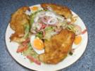 Salatteller mit Hähnchenschnitzel - Rezept