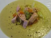Cremiges  Gemüsesüppchen mit Wildlachs - Rezept