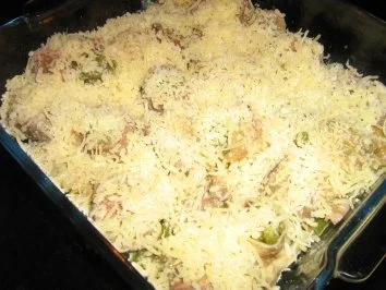 Nudelpfanne mit Rolladenröllchen und Speckböhnen überbacken - Rezept - Bild Nr. 4