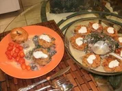 Krabben: Sued Staaten - Amerikanische  Krabben - Kuecheln mit Spinat Bett - Rezept