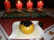 Bratapfel mit weißer Schokosauce - Rezept