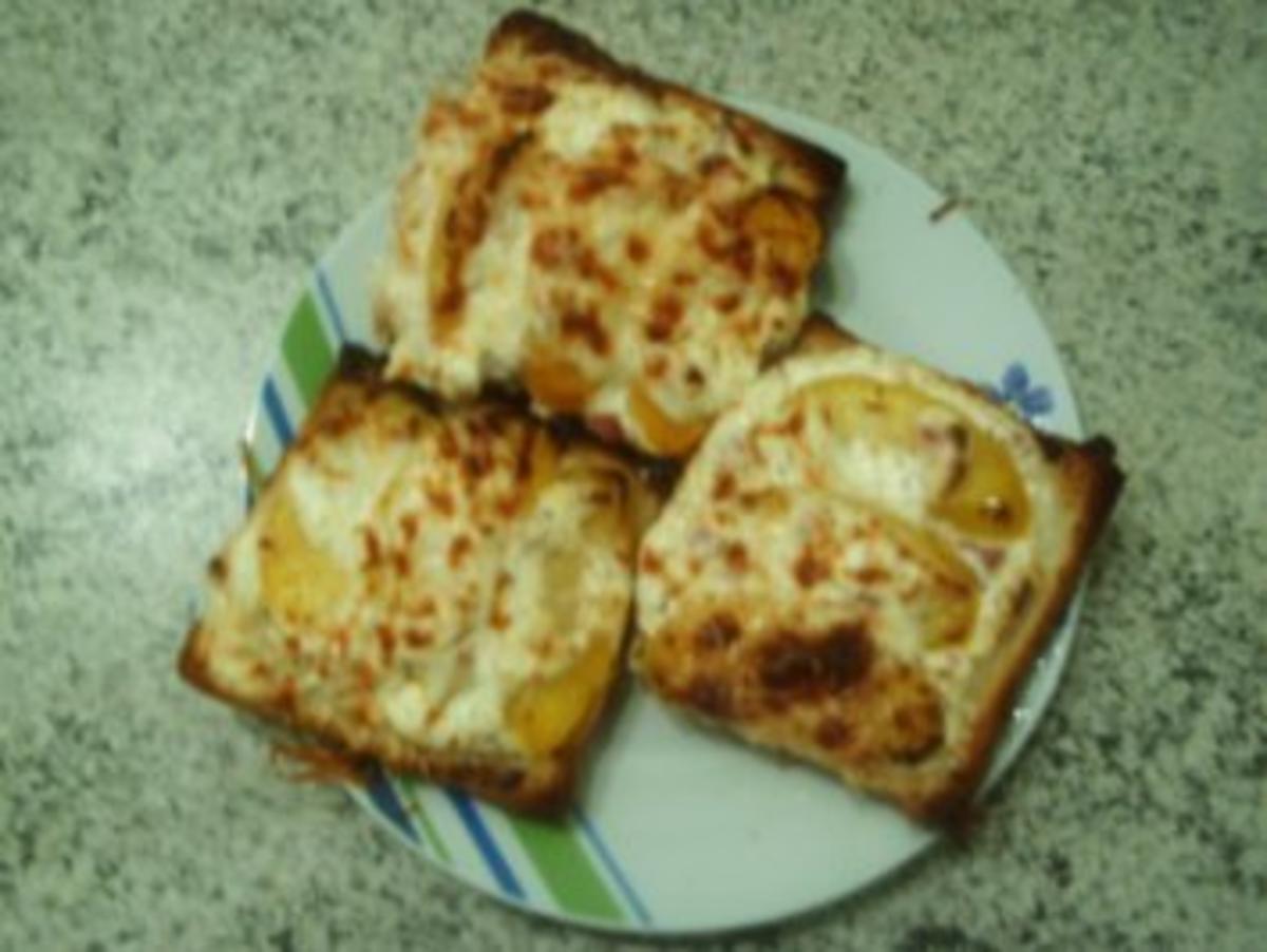 Pfirsichtoast mit Käsecreme - Rezept