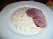 Rahmbohnen mit Geselchtem - Rezept