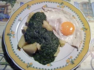 Rezept: Spinat mit Spiegeleiern Spinat mit Spiegeleiern - Rezept
