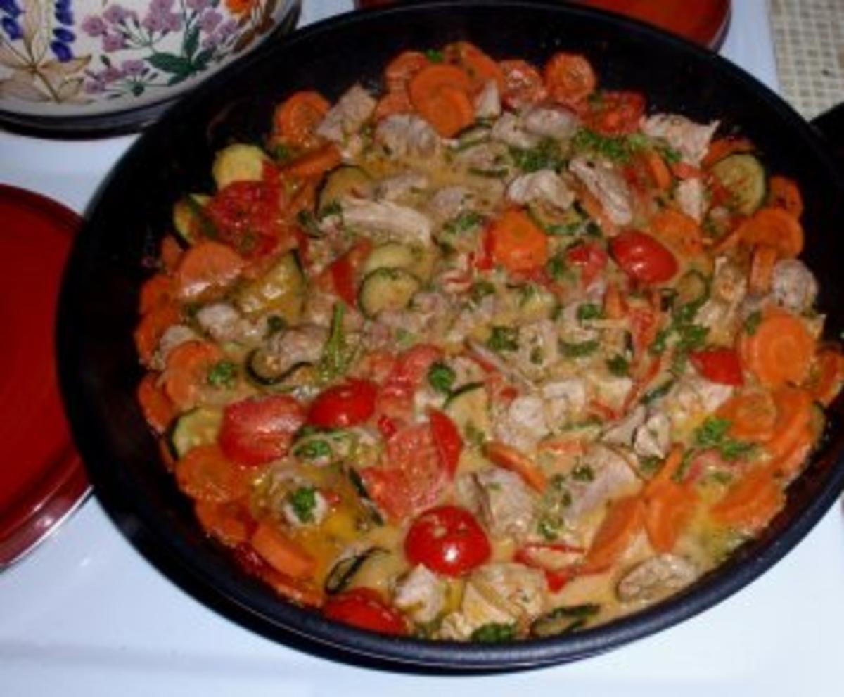 Filet-Gemüse-Pfanne mit Spaghettitürmchen - Rezept - Bild Nr. 4