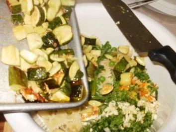 Pasta- Fruehling Primavera- Schmetterling Nudels mit Ofen gebackene Zucchini, Spargel und anderem Gemuese - Rezept - Bild Nr. 6