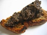 TAPAS : Schwarzen Oliven Paté mit Anchovis. - Rezept