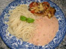 Zwiebel-Tomaten-Koteletts mit Spaghetti>> - Rezept
