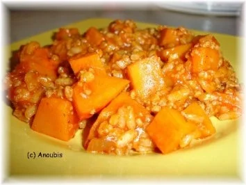 Hackfleischgericht - Risotto mit Kürbis und Hackfleisch - Rezept