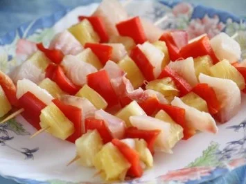 Süßsaure Fischspieße - Rezept - Bild Nr. 2