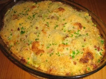 Rezept: Rosenkohlauflauf mit Schinken unter einer Semmelbrösel-Parmesankruste Bild Nr. 8 Rosenkohlauflauf mit Schinken unter einer Semmelbrösel-Parmesankruste - Rezept - Bild Nr. 8