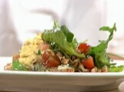 Smörebröd mit Krabbenrührei, gebackenen Champignons und wildem Rucola á la Zacherl - Rezept