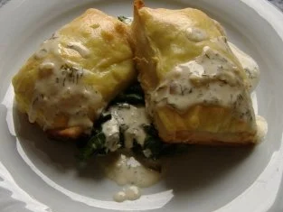 Rezept: Lachslasagne mit Dillcreme und Blattspinat Bild Nr. 3 Lachslasagne mit Dillcreme und Blattspinat - Rezept - Bild Nr. 3