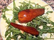 Rucolasalat mit karamellisierten Birnen und Gorgonzola - Rezept