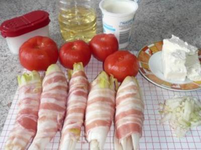 Auflauf: Chicorèe mit Tomaten und Feta - Rezept
