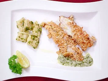 Seezunge in der Mandelhülle mit Buttersoße - Rezept