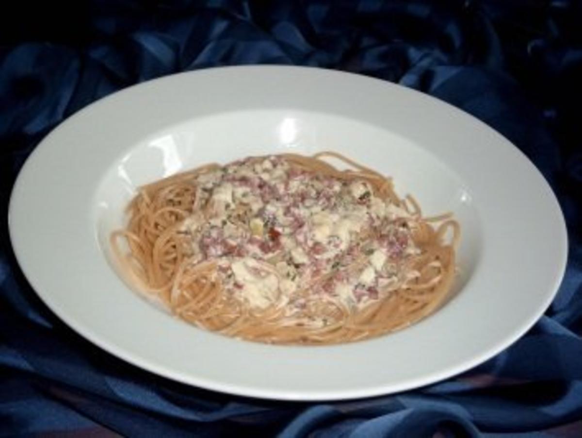Spaghetti mit Schinken-Sahne-Sauce - Rezept