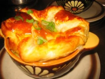 Suppe: Porree-Käse-Süppchen mit Häubchen! - Rezept