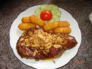 Fleisch : Zwiebelrostbraten - Rezept