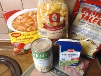 Zwiebel-Sahne-Pasta gratiniert - Rezept - Bild Nr. 3