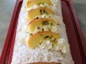 Apfel-Biskuitroulade - Rezept