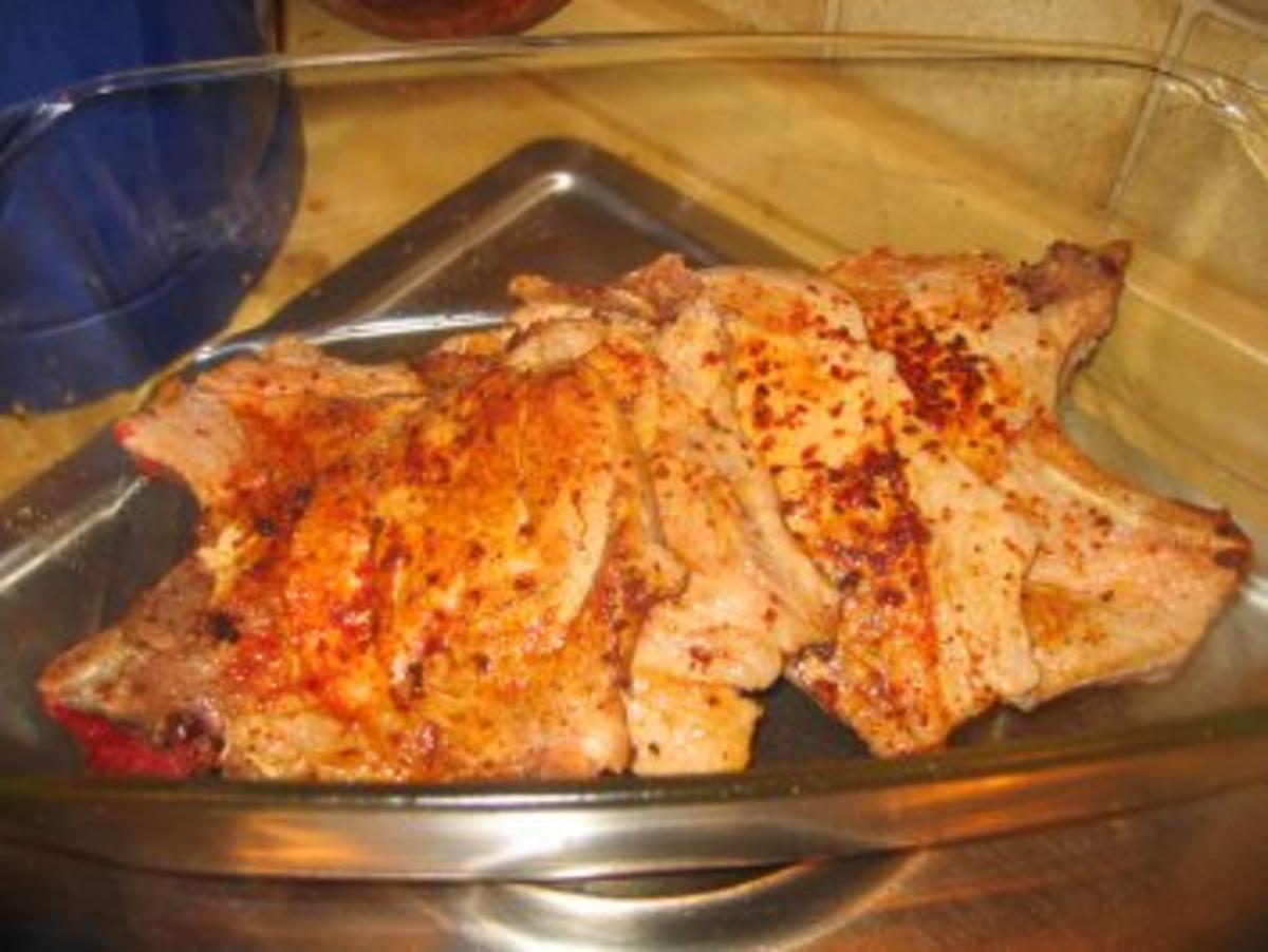 Fleisch: Überbackene, scharfe Tomatenkotelett aus dem Ofen - Rezept - Bild Nr. 8