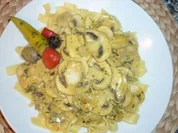 Tagliatelle an schnellem Champignon-Curryrahm - Rezept