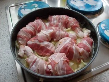 geschmorte Hähnchenschenkel mit Weinzwiebelgemüse - Rezept - Bild Nr. 4