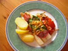 Spargel im Spinat-Käse-Mantel - Rezept