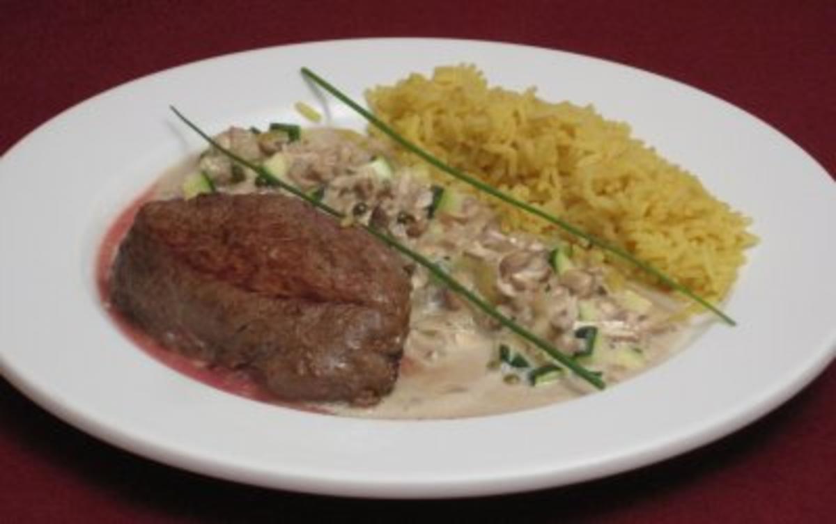 Rinderfilet in grüner Pfeffersahnesoße mit Reis - Rezept - kochbar.de