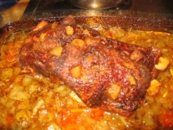 Rezept: Fleisch: Gespickter Schweinehals Fleisch: Gespickter Schweinehals - Rezept