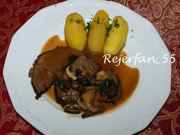 Schmorbraten mit frischen Pilzen - Rezept