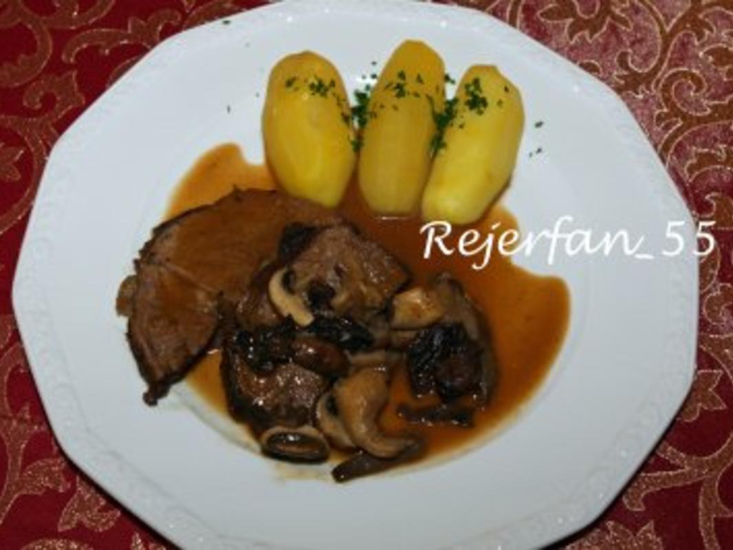 Schmorbraten mit frischen Pilzen - Rezept - kochbar.de