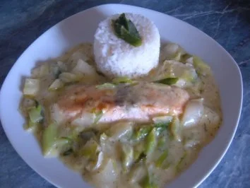 Rezept: Fisch : Lachs im Bett Fisch : Lachs im Bett - Rezept