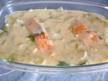 Rezept: Fisch : Lachs im Bett Bild Nr. 3 Fisch : Lachs im Bett - Rezept - Bild Nr. 3
