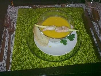 Kürbiscremsuppe mit Ingwer - Rezept