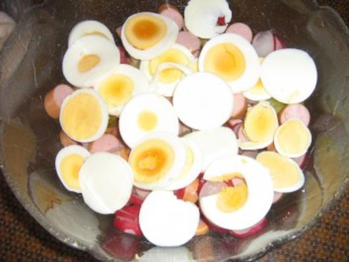 Eier-Radieschensalat mit Geflügelwienerle - Rezept - Bild Nr. 5