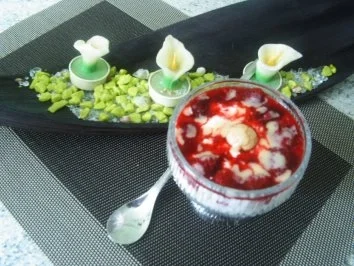 Quark- Himbeer-.Eierlikör - Dessert - Rezept
